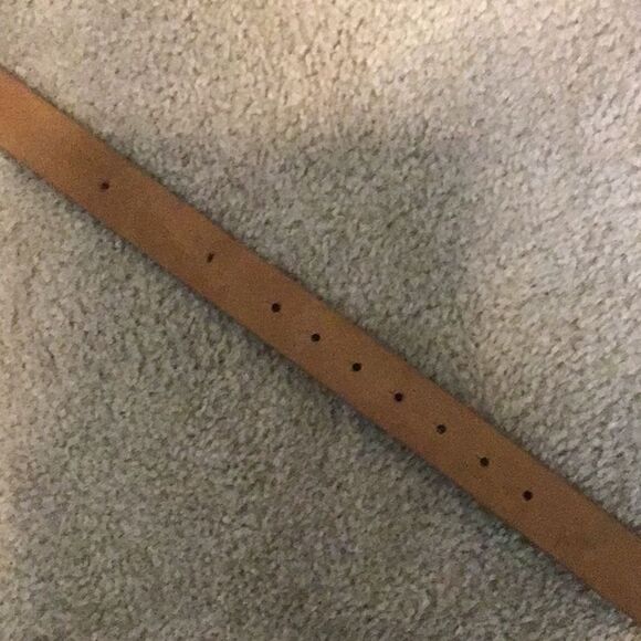 Double Ring Buckle Reversible Belt Brown Tan Faux Suede Leather Adjustable Large main image 6